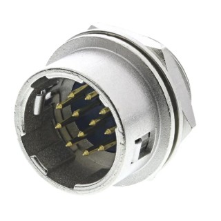 Hirose Circular Connector Miniature Panel Mount Socket Male 12 Contacts 2A 100V HR10 Series 