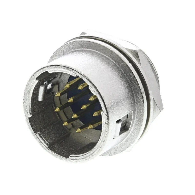 Hirose Circular Connector Miniature Panel Mount Socket Male 12 Contacts 2A 100V HR10 Series 