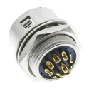 Hirose Circular Connector Miniature Panel Mount Socket Male 12 Contacts 2A 100V HR10 Series 