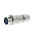 Hirose Circular Connector Miniature Cable Socket, 6 Contacts, Female, 2A, 100V, Push Pull Latching, Brass Zinc Housing HR10