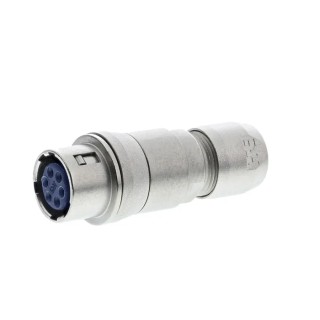 Hirose Circular Connector Miniature Cable Socket, 6 Contacts, Female, 2A, 100V, Push Pull Latching, Brass Zinc Housing HR10