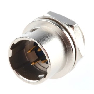 Hirose Miniature Circular Connector, 4 Contacts, Panel Mount, Socket, Male, 100V, 2A, HR10 Series 