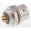 Hirose Circular Connector Miniature Panel Mount Socket Male 6 Contacts 2A 100V HR10