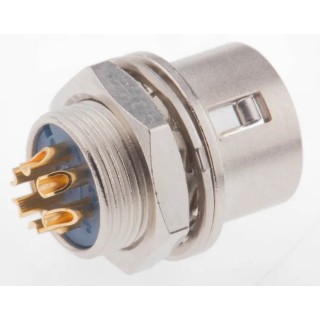 Hirose Circular Connector Miniature Panel Mount Socket Male 6 Contacts 2A 100V HR10