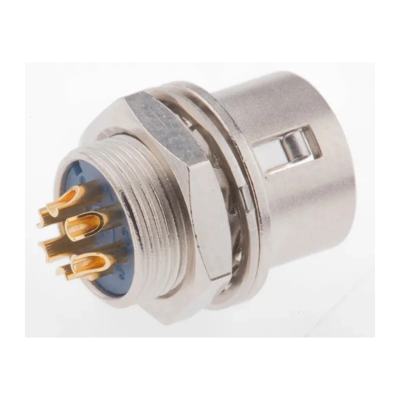 Hirose Circular Connector Miniature Panel Mount Socket Male 6 Contacts 2A 100V HR10
