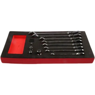 RS PRO 12-Piece Ratchet Combination Spanner Set 8 to 19 mm Chrome Vanadium Steel 125-3051