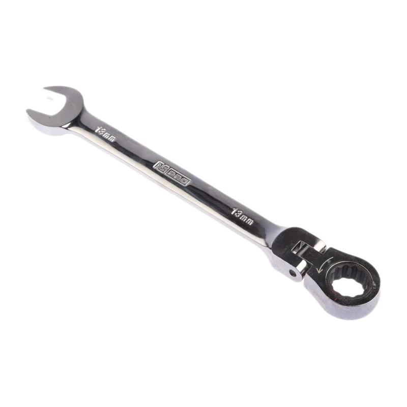 RS PRO 12-Piece Ratchet Combination Spanner Set 8 to 19 mm Chrome Vanadium Steel 125-3051