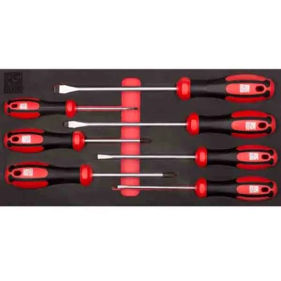 RS PRO Pozidriv, Slotted Standard Screwdriver Set, 7-Piece 125-3058