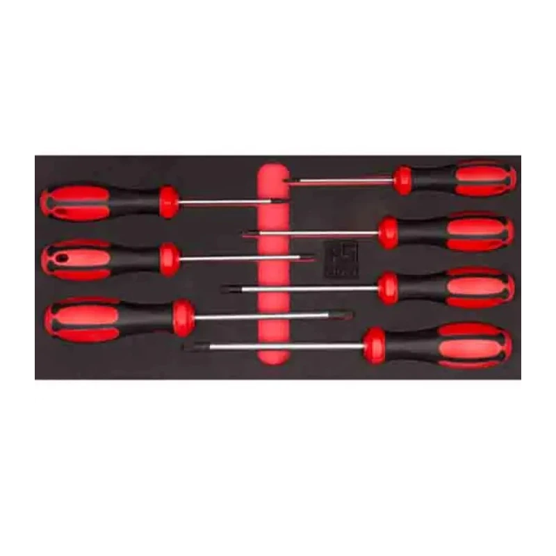 RS PRO Torx Standard Screwdriver Set, 7-Piece, Tip Sizes T10-T40, Chrome-Vanadium-Molybdenum Steel 125-3060