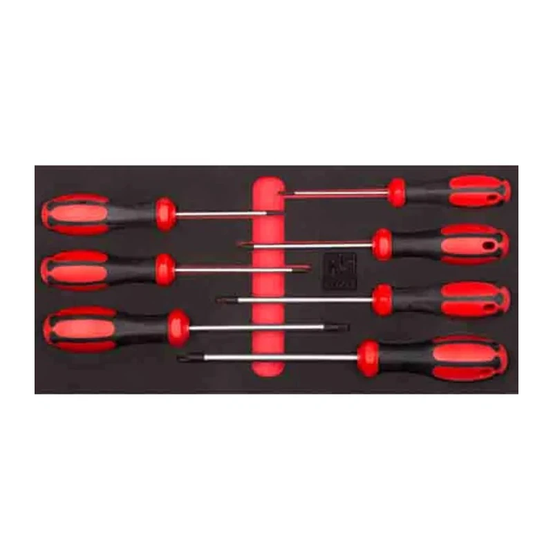 RS PRO Torx Standard Screwdriver Set, 7-Piece, Chrome-Vanadium-Molybdenum Steel, Ergonomic Handles, Model 125-3061