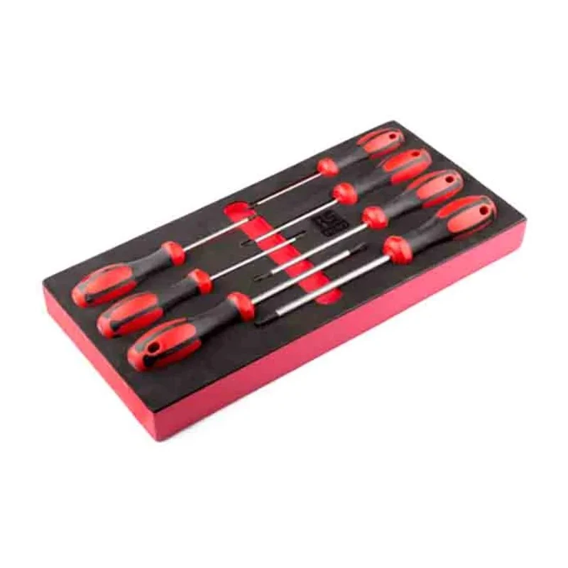 RS PRO Torx Standard Screwdriver Set, 7-Piece, Chrome-Vanadium-Molybdenum Steel, Ergonomic Handles, Model 125-3061