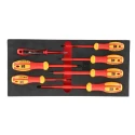 RS PRO Pozidriv and Slotted Insulated Screwdriver Set, 7-Piece, VDE Certified 1000V, Chrome Vanadium Molybdenum 125-3063