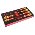 RS PRO Pozidriv and Slotted Insulated Screwdriver Set, 7-Piece, VDE Certified 1000V, Chrome Vanadium Molybdenum 125-3063