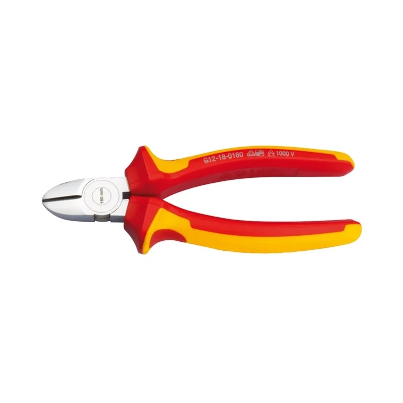 RS PRO VDE 1000V Approved Diagonal Side Cutter, 140mm Length, Steel Jaw, DuoTech Soft-Grip Handles 125-3068