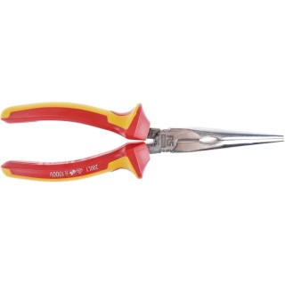 RS PRO Long Nose Plier, 200mm Overall Length, 74mm Jaw, VDE 1000V Approved, Polyvinyl Chloride Handle 125-3073