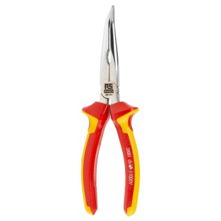RS PRO Long Nose Plier Bent Nose, 200mm Overall Length, 72mm Jaw, VDE 1000V Approved 125-3074