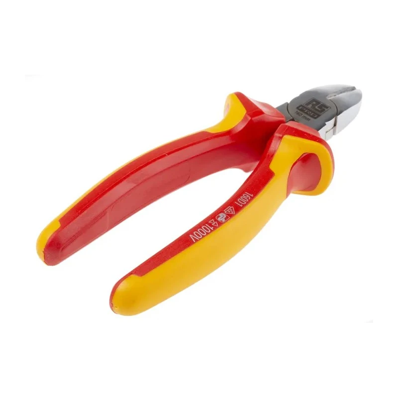 RS PRO VDE/1000V Approved Diagonal Side Cutter 160mm Overall Length 23mm Jaw Length Steel Jaw Bi-Metal Handle 125-3069