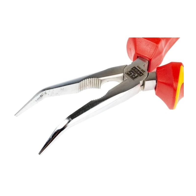 RS PRO Long Nose Plier Bent Nose, 200mm Overall Length, 72mm Jaw, VDE 1000V Approved 125-3074