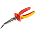RS PRO Long Nose Plier Bent Nose, 200mm Overall Length, 72mm Jaw, VDE 1000V Approved 125-3074