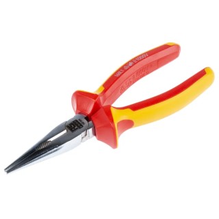 RS PRO Long Nose Plier, 160mm Overall Length, Chrome Finish, DuoTech Soft Grip, VDE 1000V Approved, Model 125-3072