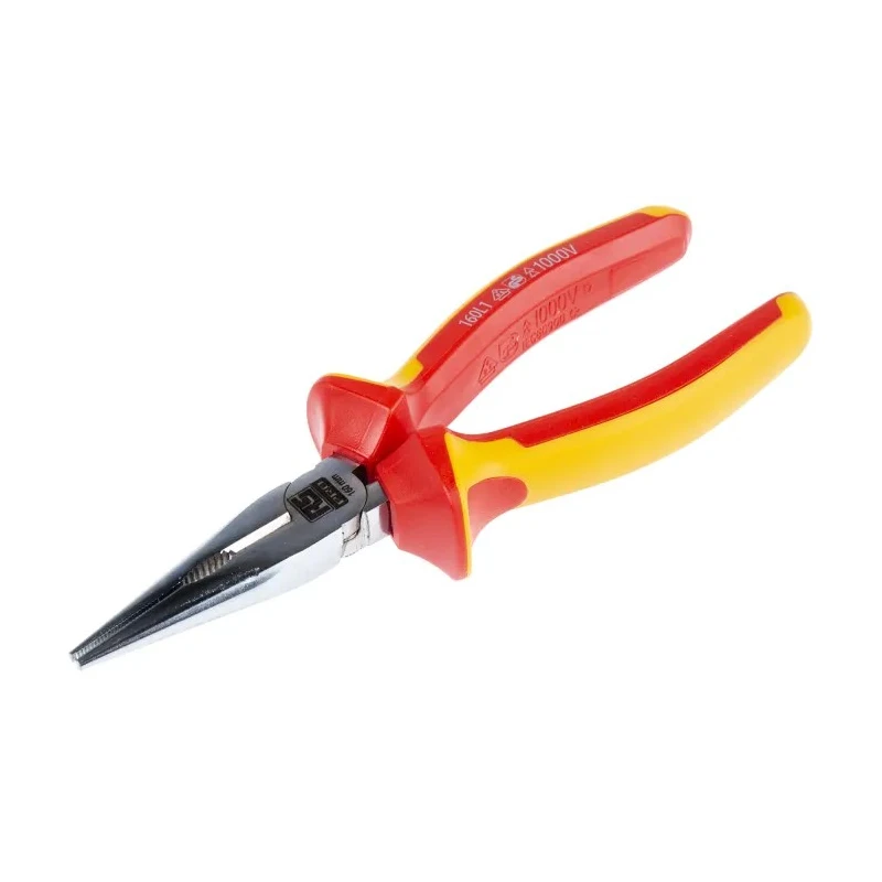 RS PRO Long Nose Plier, 160mm Overall Length, Chrome Finish, DuoTech Soft Grip, VDE 1000V Approved, Model 125-3072