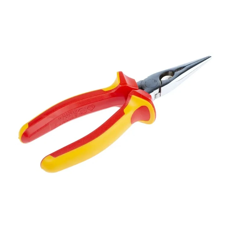 RS PRO Long Nose Plier, 160mm Overall Length, Chrome Finish, DuoTech Soft Grip, VDE 1000V Approved, Model 125-3072