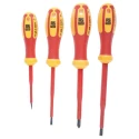RS PRO Insulated Phillips and Slotted Screwdriver Set 4-Piece, 1000 V AC 1500 V DC, Ergonomic Handle 125-3092