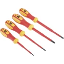 RS PRO Insulated Phillips and Slotted Screwdriver Set 4-Piece, 1000 V AC 1500 V DC, Ergonomic Handle 125-3092