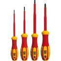RS PRO Insulated Pozidriv and Slotted Screwdriver Set 4 Pieces 1000V Voltage Isolation 125-3093