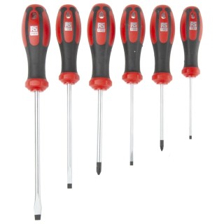 RS PRO Pozidriv, Slotted Standard Screwdriver Set, 6-Piece 125-3102