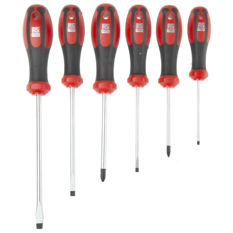 RS PRO Pozidriv, Slotted Standard Screwdriver Set, 6-Piece 125-3102