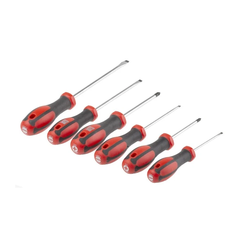 RS PRO Pozidriv, Slotted Standard Screwdriver Set, 6-Piece 125-3102