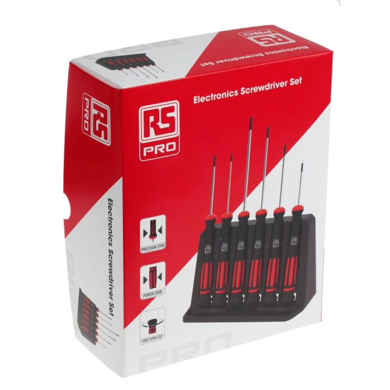 RS PRO Phillips, Slotted Precision Screwdriver Set, 6-Piece, Tip Sizes 1.5-3 mm & PH00-PH0 125-3106
