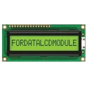 Fordata FC Alphanumeric LED Backlit LCD Display 1 Row By 16 Characters FC1601E01-FHYYBW-51SE