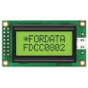 Fordata LCD Alphanumeric Display 2 x 8 Characters Yellow Green LED Backlight 5 V 4 Bit Interface FC0802B00-FHYYBW-51SE