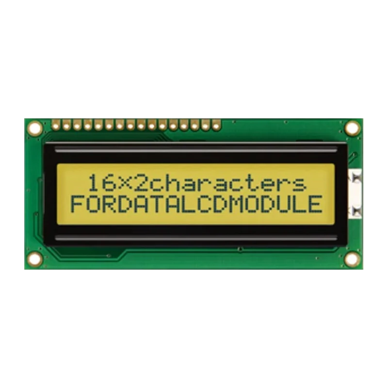 Fordata LCD Alphanumeric Display 2 x 16 Characters, LED Backlit, Yellow and Green Illumination FC1602N01-FHYYBW-51SE