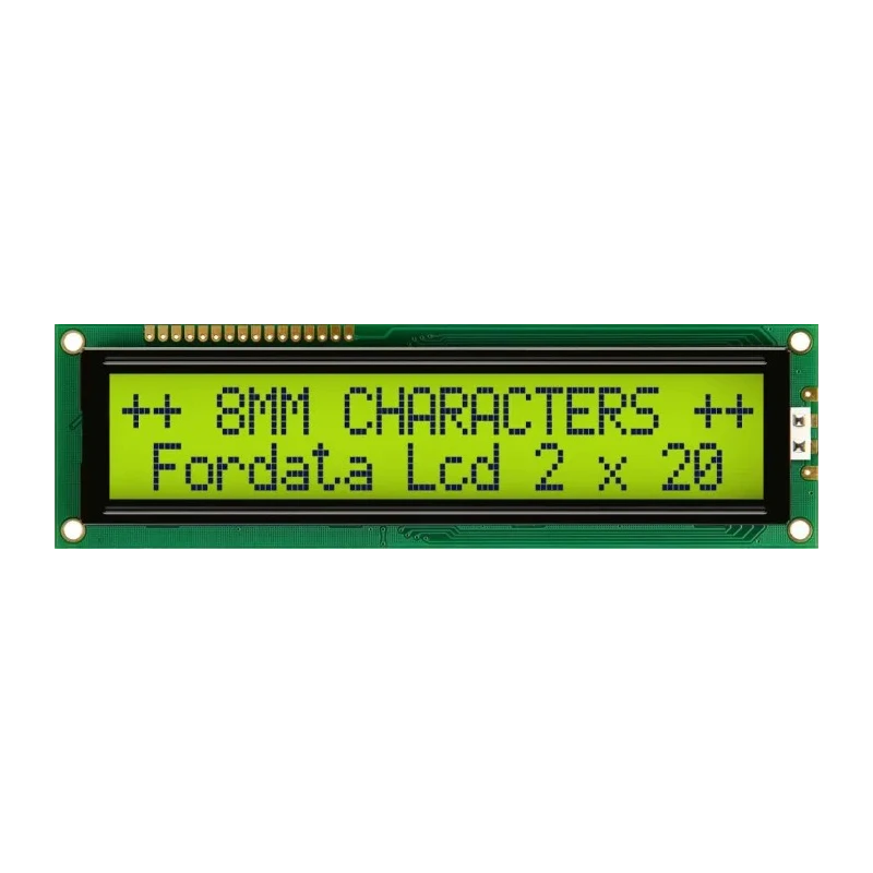 Fordata Alphanumeric LED LCD Display Yellow Green on Yellow Green 2 x 20 Characters FC2002C00-FHYYBW-51SE