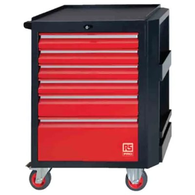 RS PRO 6 Drawer Wheeled Tool Chest with 213 Tools Included 125-3047