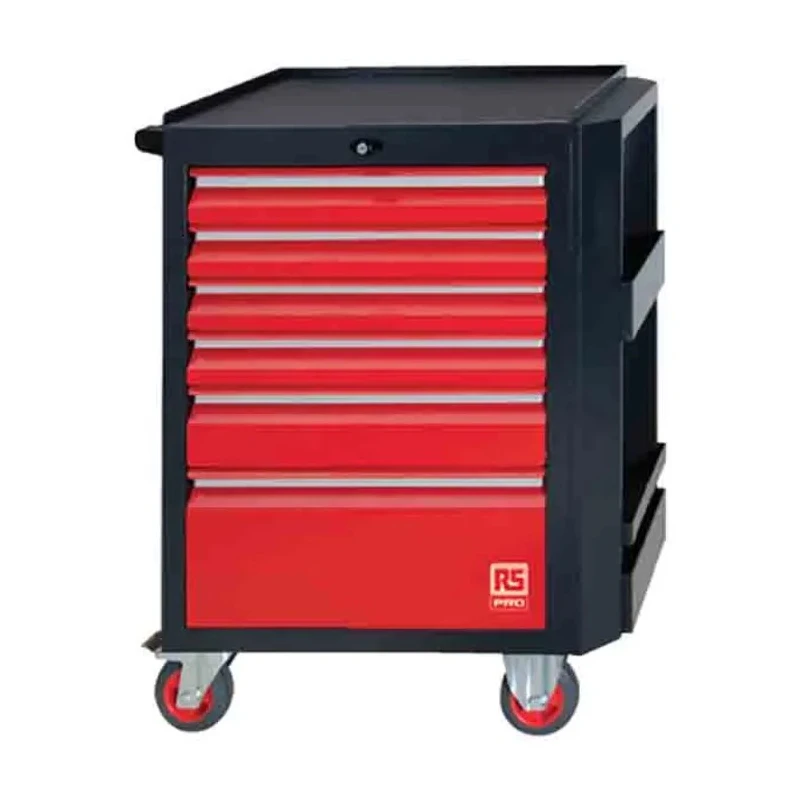 RS PRO 6 Drawer Wheeled Tool Chest with 213 Tools Included 125-3047