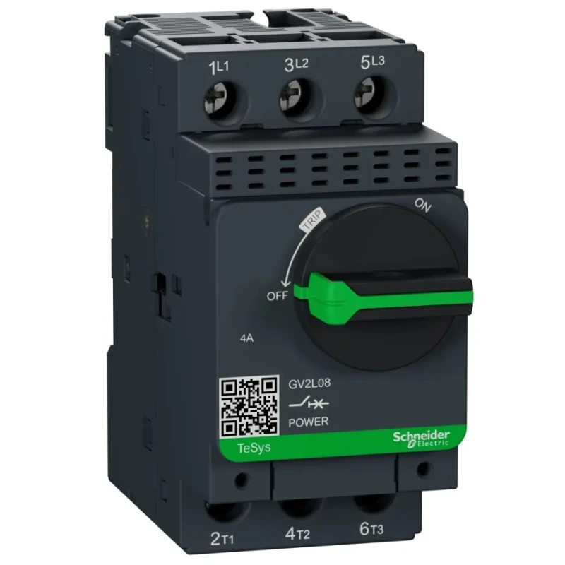 Schneider Electric TeSyS GV Motor Protection Circuit Breaker 690V Thermal Magnetic 3 Poles GV2L08