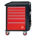 RS PRO 6 Drawer Wheeled Roller Cabinet Steel with Central Lock and Oil Proof Wheels 125-3045