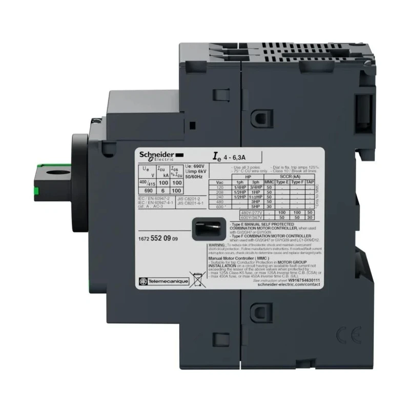 Schneider Electric Motor Protection Circuit Breaker TeSyS GV Series 24-32A, Thermal Magnetic, 690V, IP20, 3 Poles GV2P32