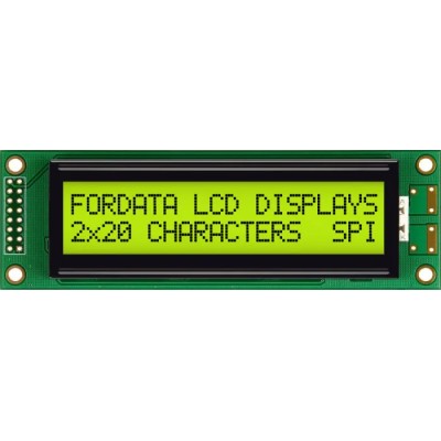 Fordata LED LCD Alphanumeric Display 2 x 20 Characters Green Yellow Backlight FC2002D01-FHYYBW-51SE