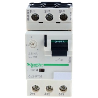 Schneider Electric TeSyS GV Motor Protection Circuit Breaker, 2.5A-4A, 690V, Thermal Magnetic, IP20, 3 Poles, GV2RT08