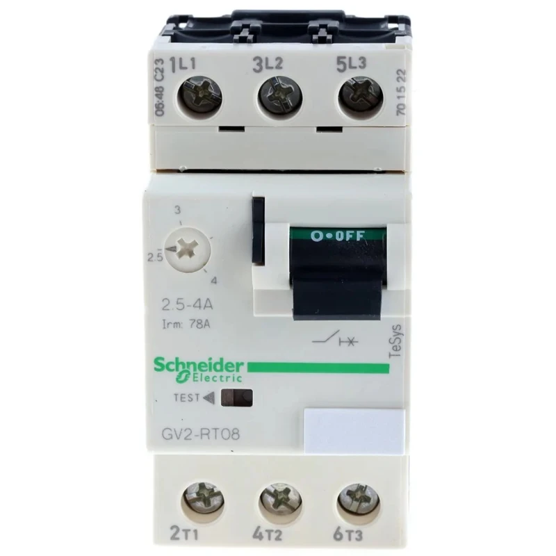 Schneider Electric TeSyS GV Motor Protection Circuit Breaker, 2.5A-4A, 690V, Thermal Magnetic, IP20, 3 Poles, GV2RT08