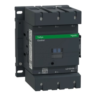 Schneider Electric LC1D Contactor, 24V AC Coil, 3-Pole, 150 A, 80 kW, 3 NO, 1kV AC LC1D150B7