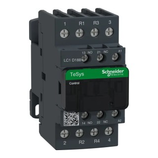 Schneider Electric LC1D Contactor, 48V AC Coil, 4-Pole, 32 A, 2.5 W Coil Power, 690V AC Contact Voltage LC1D188E7