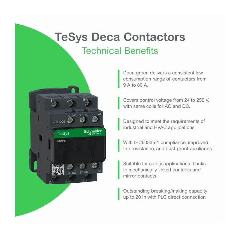 Schneider Electric LC1D Contactor 24V DC Coil 4-Pole 32A 5.4W 4 NO 690V AC LC1DT32BD