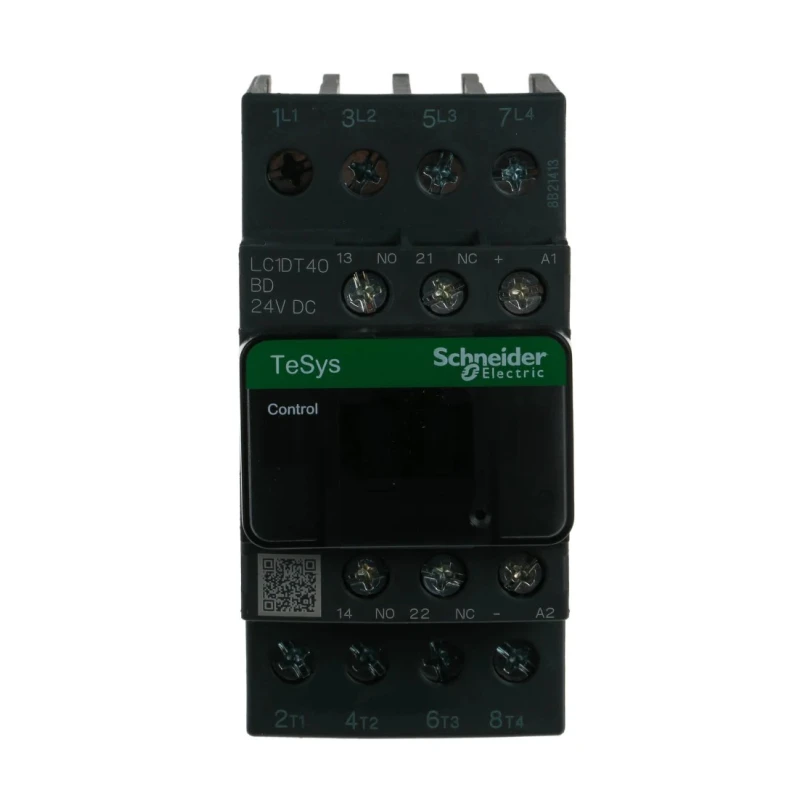 Schneider Electric LC1D Contactor 4-Pole 40A 690V AC, 24V DC Coil, 1.56W Power LC1DT40BD