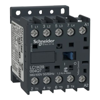 Schneider Electric LC1K Contactor, 230V AC Coil, 4-Pole, 20A, 1.3W Power Rating, 4 NO, 690V AC Contact Voltage LC1K09004P7